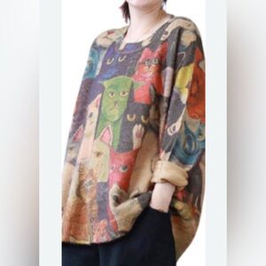 Yesno Cotton Wool Blend Cat Sweater🖤